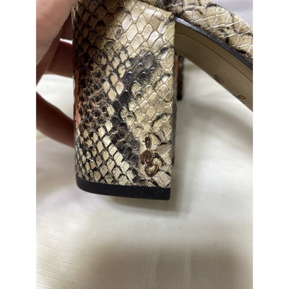 Sam Edelman Daniella Block Heel Sandal in Snakeskin Size 6 Wide - Picture 3 of 8